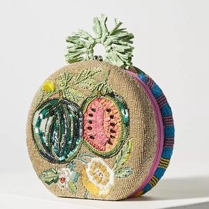 NWT! Anthropologie Fruit Embellished Clutch